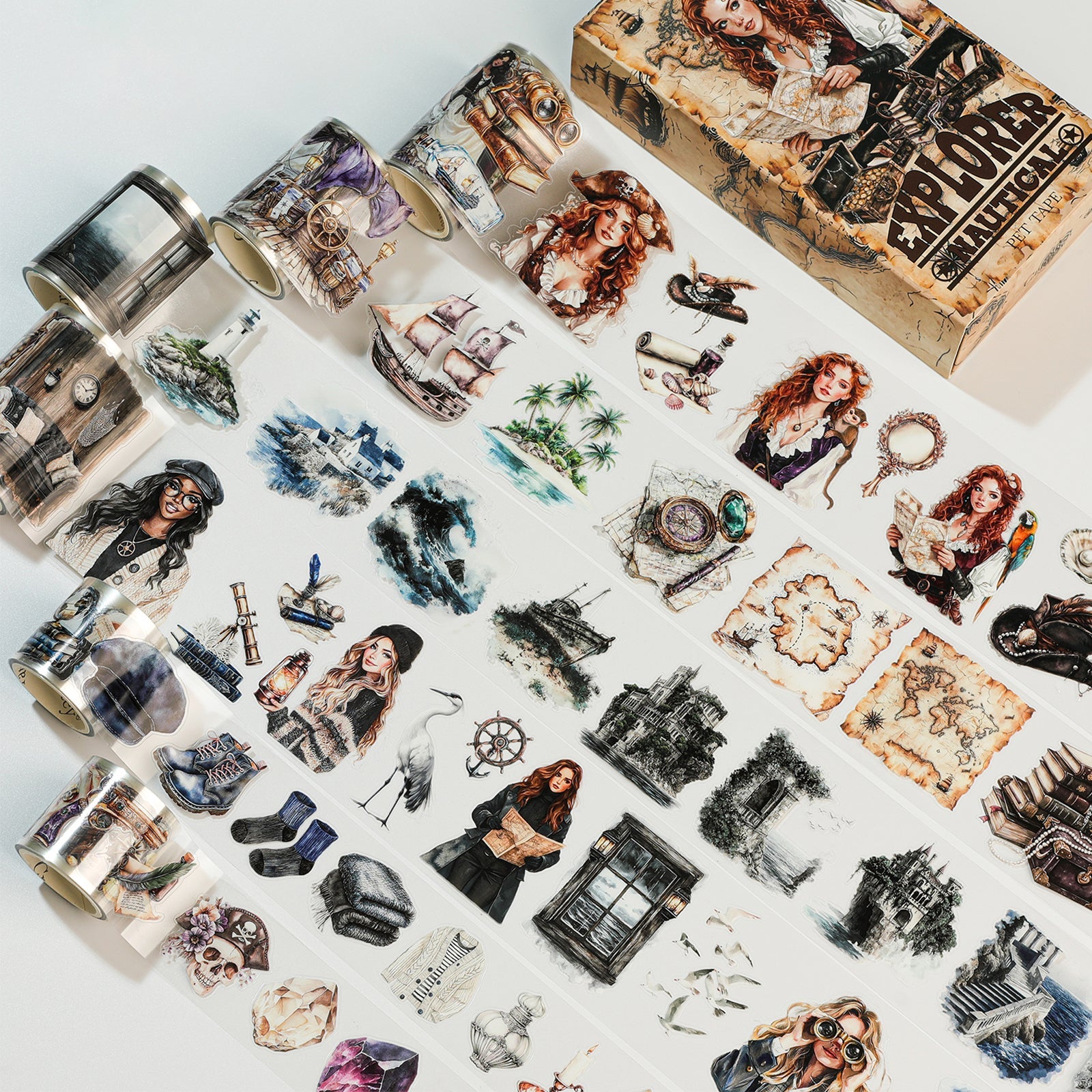Scrapbooking stickerset, 6 rollen bullet journal accessoires, stickers, crème thema PET washi tape, esthetische stickers, decoratief voor journaling, accessoires, fotoalbum, notebook, doe-het-zelf Scrapbooking stickerset, 6 rollen bullet journal accessoires, stickers, crème thema PET washi tape, esthetische stickers, decoratief voor journaling, accessoires, fotoalbum, notebook, doe-het-zelf